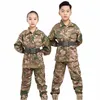 Uniforme militar dos homens das crianças combate tático crianças estilo camo caça ao ar livre treinamento esportes camisa calças terno s3kV #