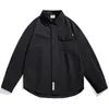 Japanse Hoge Kwaliteit Zwart Cott Vintage Shirt Mannen Kleding Harajuku Casual Losse Cargo Jas Koreaanse Fi Lg Mouw Top S9mV #