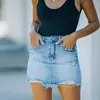Été femmes Denim jupe courte mode Sexy déchiré bord brut jean Mini Aline S2XL goutte 240328