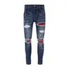 Offamiri Trendy Mens 2023 Spring e autunno High Street Letter in difficoltà Slimt Leggings Jeans Fashion Jeans