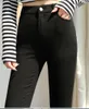 Kvinnors flare Dr Pants Jeans Office Black XS till 4xl Casual Bootcut Buttery Thicken Stretch Bell Bottom High midje Dr Pants M04S#