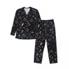 Ana Sayfa Giyim Astrolojisi Baskı Pijama Seti Retro Semboller Kawaii Sweetwear UNISEX Uzun Kollu Vintage Boş Zaman İki Parçalı Nightwear Büyük Boyut