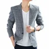 Giacca da uomo casual di alta qualità Giacca scozzese occidentale Slim Fit Coreana Fi Abito intero monopetto Giacca sottile e bella W2DI #