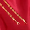 Kedjor 2021 Retail Hela Long Gold-Color Man Necklace 4mm 16 18 20 22 24 26 28 30 Inch Rope Chain Jewelry Accesory273G