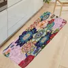 Tapetes de banho Boho Floral Cozinha Tapete Flor Impressões Tapete Home Entrada Capacho Quarto Sala de estar Decoração Banheiro Anti-Slip Tapetes