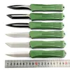 Specialerbjudande CK High End Auto Tactical Knife D2 Stone Wash/ Black Titanium Coated Blade CNC Green Aviation Aluminium Handle EDC Pocket Knives With Nylon Bag