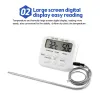 Gauges TA278 Digital Kitchen Thermometer Timer Stainless Steel Probe Meat BBQ Food Temperature Barbecue Cooking Tools with Alarm