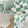 Set di biancheria da letto Plaid minimalista Letto in cotone lavato Federa in quattro pezzi Decorazione camera da letto Piumino Lenzuola Lino Tessili per la casa Dormitorio per studenti