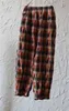 Women's Pants Cotton Linen Female Casual Tartan Loose Wide Legs Long 2024 Oversize Summer Scottish Plaid Palazzo Baggy Harem