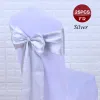 Sashes frakt gratis 25 st/lotstol Sashes Bow Tie 7 "x108" Bröllopsstol Satin Sashes Gold Cover Wedding Decor Party Bankettplats