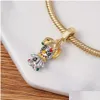 Charms 925 Sterling Sier Fit Women Bracelet Beads Charm 14K 18K Gold Color Heart Flowers Drop Delivery Jewelry Findings Components Otrsm