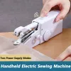 Makineler Mini Dikiş Makinesi Taşınabilir Elektrikli Elektrikli Dikiş Makinesi Dikiş dikiş İğne İşi Handwork Ev Seyahat Dikiş Aksesuarları