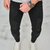 fi New Streetwear Men Stylish Ripped Design Skinny Pencil Jeans Pants Hip Hop Holes Stretch Cott Male Denim Trousers O2n5#