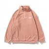 Mezza cerniera giapponese Harajuku Swag streetwear felpa oversize in pile pullover giacca per uomo donna nero verde rosa 0108 #