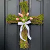 Fiori decorativi Corona di Pasqua Decorazione per la porta d'ingresso Segno Primavera Ghirlanda da parete