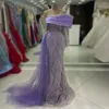Sukienki imprezowe Serene Hill 2024 Arabska liliowa sukienka wieczorowa boczna Pearls One ramię na formalne suknie ślubne na bal maturalnym LA72332