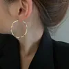 Hoop Earrings 2024 Classic Big Circle Round for Women's Fashion Statement Golden Punk Charm Party Jewelry