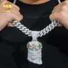 Unique Color Blocking Design Plating Over Sier 3" Large Size Fully Iced Out Moissanite Diamond Jesus Piece Hip Hop Pendant