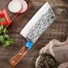 Кухонный нож-тесак из кованой стали с заостренным широким лезвием, профессиональный нарезка мяса, фруктов, овощей, мясник, кулинарная смоляная ручка
