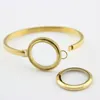 Bracciale 30mm 25mm Colore oro Acciaio inossidabile 316L Vite Medaglione galleggiante Bangle7 Bracciale con ciondoli da 8 pollici FemaleBangle277i