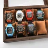 2023 6-pin automatisch horloge herenhorloge luxe volledig uitgeruste quartz horloge siliconen band gift1882