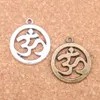 32 pièces Antique argent plaqué Bronze plaqué Yoga OM pendentif à breloques collier à faire soi-même Bracelet résultats de Bracelet 25mm2537