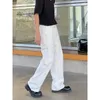 high street fi raka rippade jeans för män svarta vita baggy byxor manlig överdimensionerad bred ben casual byxor z9um#
