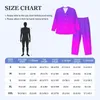 Home Clothing Ombre Print Pajamas Male Neon Purple And Pink Cute Soft Bedroom Sleepwear Autumn 2 Pieces Casual Loose Oversized Pajama Sets
