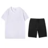 2 -stycken Mens Outfits Men Set Cotton Tshirts Shorts Sport Suit Jogging Tracksuit Casual Streetwear Short Set 240315