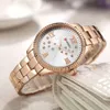 Karien Curren9009 Fashion Diamond Stainless Steel Quartz Trendy Women's Watch