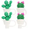 Dricker halm 4st Straw Tips täcker kaktus återanvändbar lufttät dammkapslock tätningsverktyg