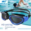 Lunettes de natation professionnelles adultes Anti-buée Protection UV lentille hommes femmes étanche réglable Silicone lunettes de natation dans la piscine 240322