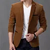 Blazer pour hommes Tops Nouveau Printemps Automne Velours Côtelé Slim Costume Vestes Lg Manches Boucle Unique Banquet De Mariage Costume Occasionnel Vestes v7xF #