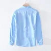 Projektant Nowy Trend LG Casual Trend Pure Linen Brand koszule dla mężczyzn Fi Wygodne ubrania Camisas de hombre chemise y7rb#