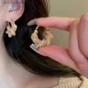 Charm Twisted Pattern Inlaid Rhinestone Earring for Women New Fashion Sparkle Hoop Earrings Unique Wedding Jewerly Gift Y240328