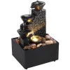 Miniatures nouvelle décoration de cascade de table Relaxation méditation fontaine de bureau avec lumières douces décoratives créatives ornements d'eau qui coule