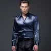 autumn Winter Men's Lg Sleeve Shirt Fi Nightclub Bright Face Busin Social Shirts For Men Blouse Clothing v24t#