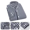 men Shirt Striped Single-breasted Men Top Autumn Winter Slim Lapel Shirt For Daily Wear F2Ja#