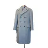 Vintage homme costume vestes vêtements d'extérieur mélange de laine trench-coat Lg sur mesure double boutonnage pardessus marié smokings bal blazers V9jG #