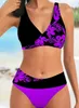 Kvinnors badkläder 2023 Ny tvådelar Bikini Set Swim Suit Printing Badkläder Kvinnlig sommarbaddräkt Kvinnlig baddräkt Kvinnor Sexig Bikini XS-8XL T240328