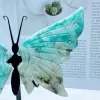 Sculpturen Natuurlijke Chrysocolla Vlindervleugels Kristal Carving Ambachten Genezende Energie Geluk Steen Woondecoratie Verjaardagscadeau 1 paar