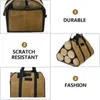 Storage Bags Large Size Firewood Bag Log Carrier Tote Professional Home Waterproof Wax Canvas Logs Holder Carrying Pouch