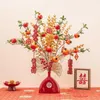 Jarrones de simulación de fruta roja, jarrón de cerámica de adorno, decoración de boda, año de apertura, artesanías, adornos para mesa de centro para el hogar, accesorios