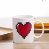 Tassen 350 ml Kreative temperaturempfindliche Keramiktasse Pfirsich Herz Farbwechsel Neuheit Magisches Paar Büro Kaffeetrinken