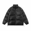 Jaquetas de outono e inverno para homens Bomber Streetwear Coreano Versi Stand Collar Cor Sólida PU Couro Cott Roupas Tendência Casaco v2xS #