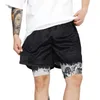 Y2K Gothic Punk Skull Print 2 en 1 Shorts pour hommes Gym Performance athlétique Shorts avec poches Entraînement d'été Fitn Running g3J6 #