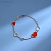 Desginer chopard jewelry choprad bracelet Xiao Family Heart to Heart Matching Natural White Fritillaria Peach Heart Bracelet Female Plated 18k Rose Gold CNC Red Jad