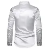 LG рукав свадебная рубашка Dr Мужская мягкая удобная блестящая рубашка Busin для мужчин в английском стиле с блестками официальная рубашка мужские топы 01fR #