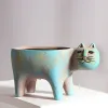 Planters Creative Vintage Cat Flower Pot Cartoon Animal Planter Succulent Flowerpot Home Living Room Decoration Plants Bonsai Potted