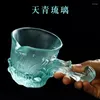 Kopjes Schoteltjes Japanse stijl Glas Zijgreep Fair Cup Theedispenser Azuurblauw glazuur - Ocean Wave Theekopje Hoge kwaliteit